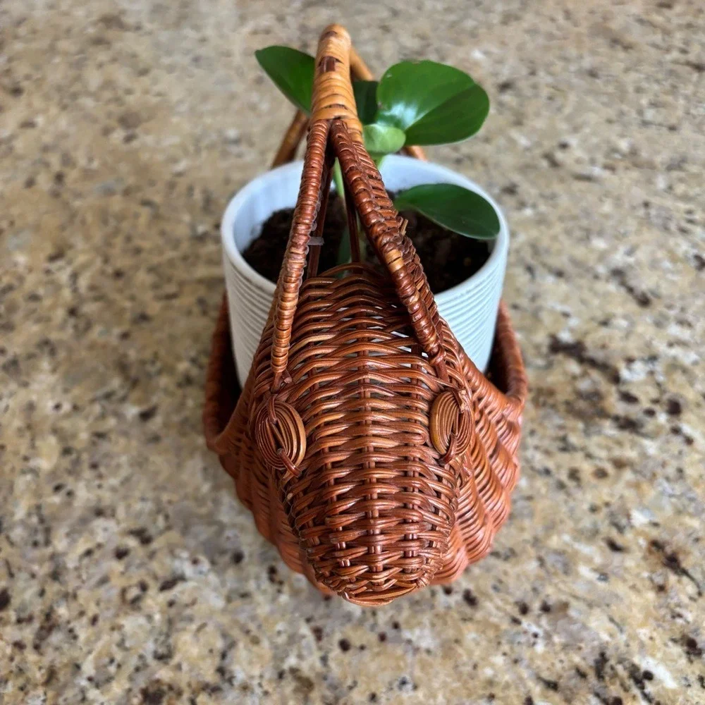 Wicker Rabbit Basket woven wood planter‎ Easter